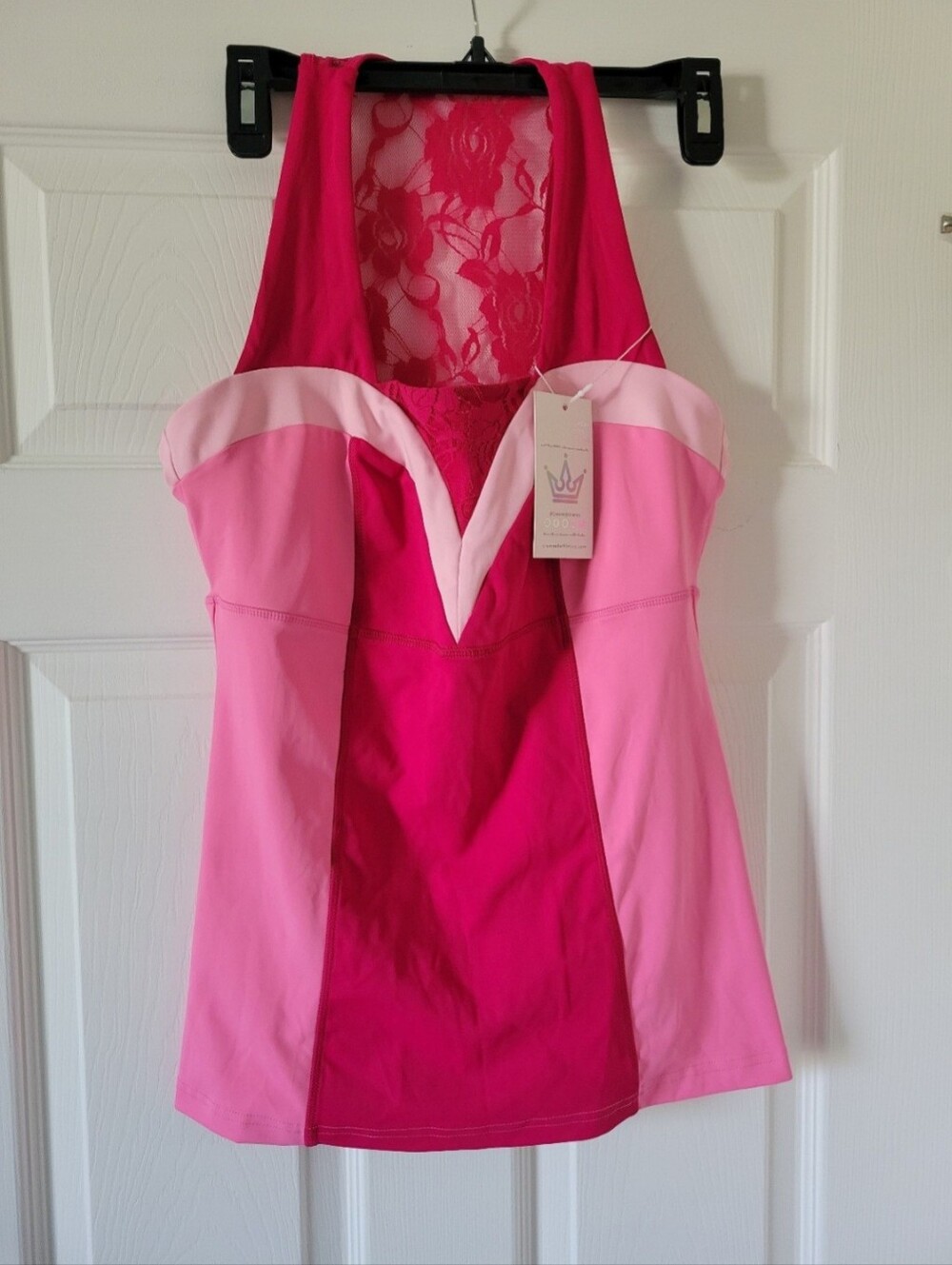 NWT Crowned Athletics Large Pink Enchanted Rose Athletic Top- Limited Edition!